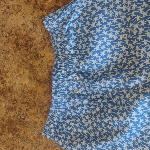Lands' End blue palm tree swim trunks size medium - Picture 4 of 6